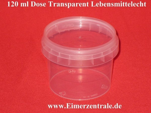 120 ml Kunststoffdose - rund - transparent - mit Deckel